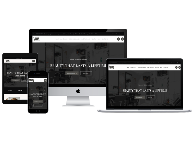 Vida Hair and Beauty Salon website Development