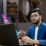 QA Testing Services, software testing concept illustration showing automated testing tools, bug tracking, performance analysis, and user experience validation.