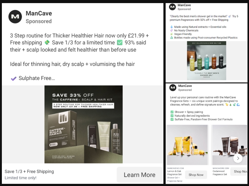 ManCave Natural Grooming - Meta Advertising Campaign