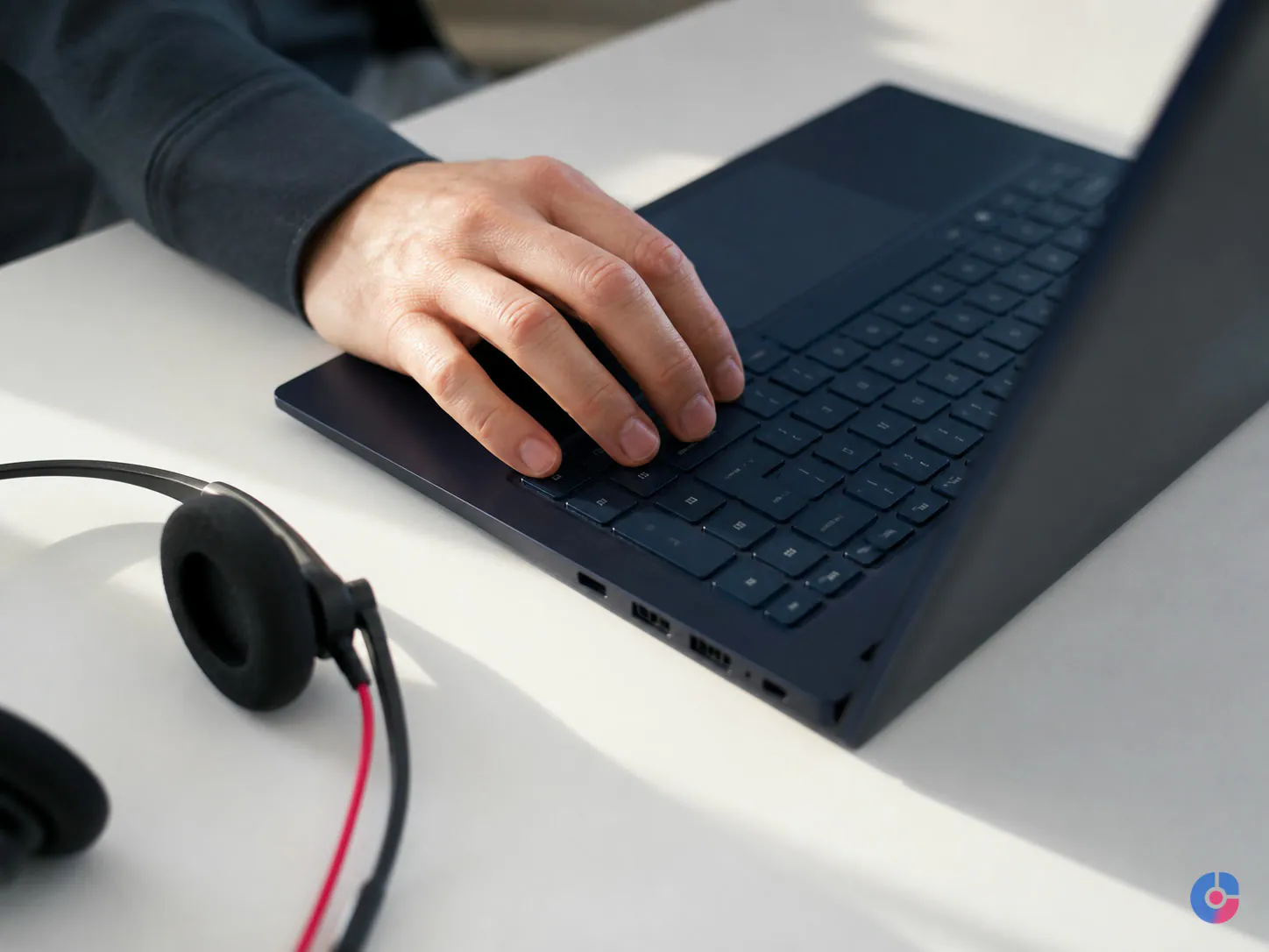 Tester checking keyboard-only navigation during an accessibility test pass