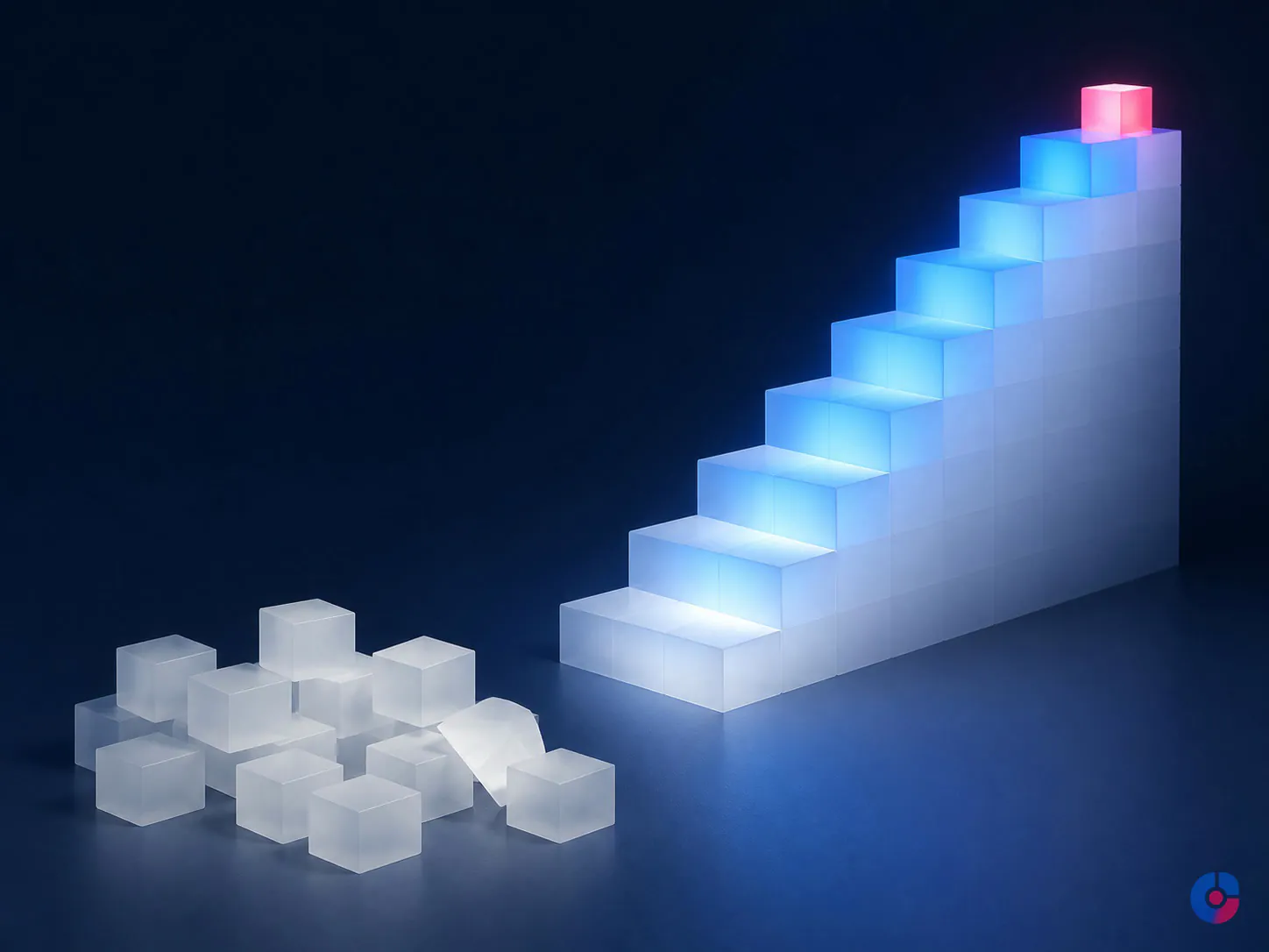 Abstract concept showing accumulated team context versus repeatedly restarting work
