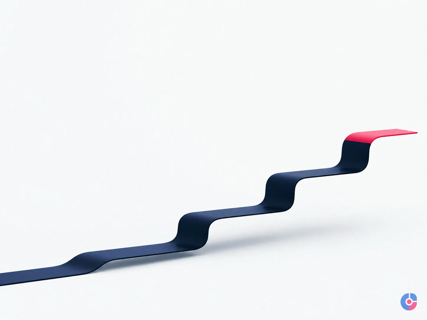 Abstract stepped curve representing a four week appointment setter ramp to full productivity