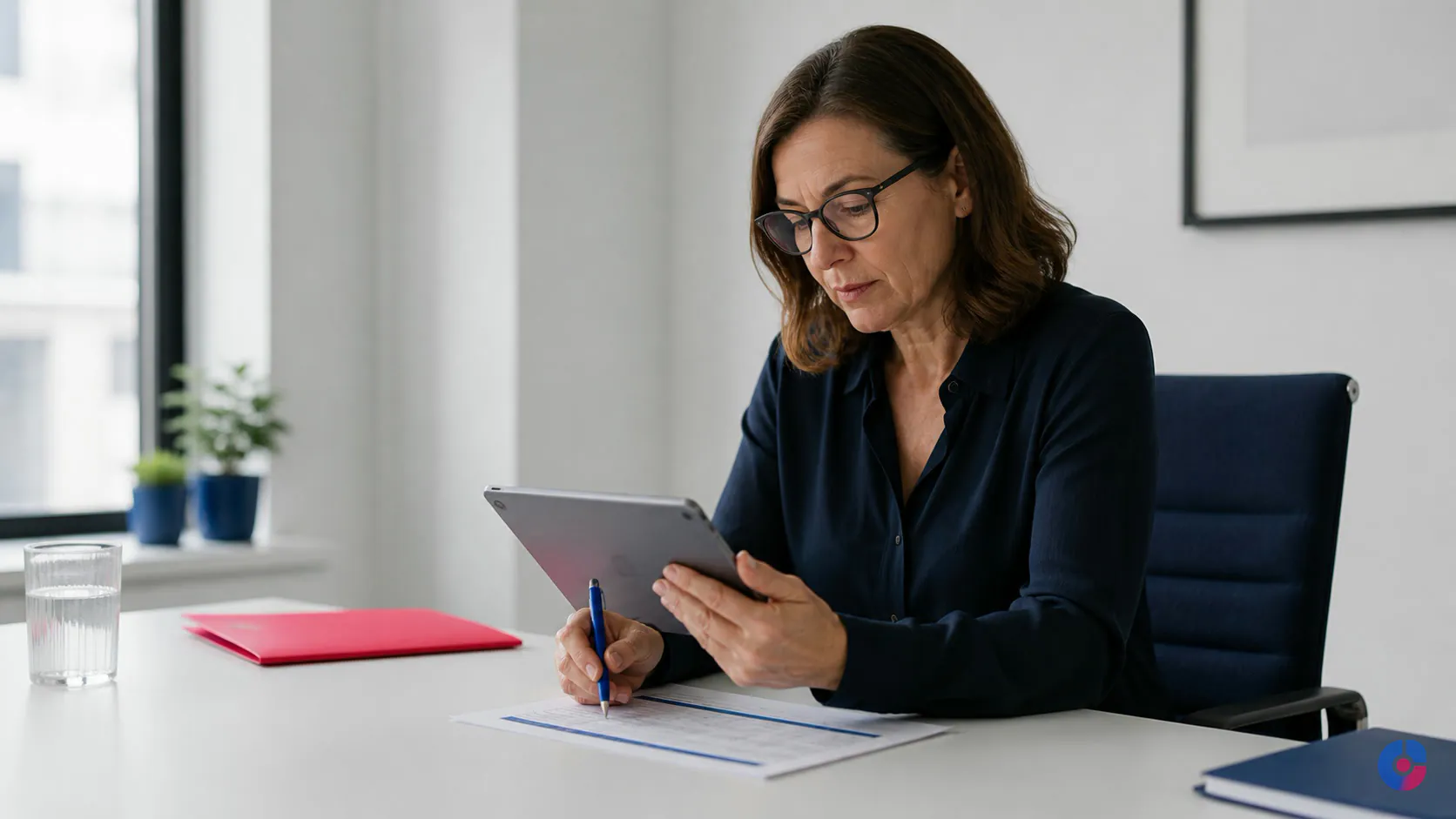 Hiring manager assessing a candidate's written work sample for a remote role
