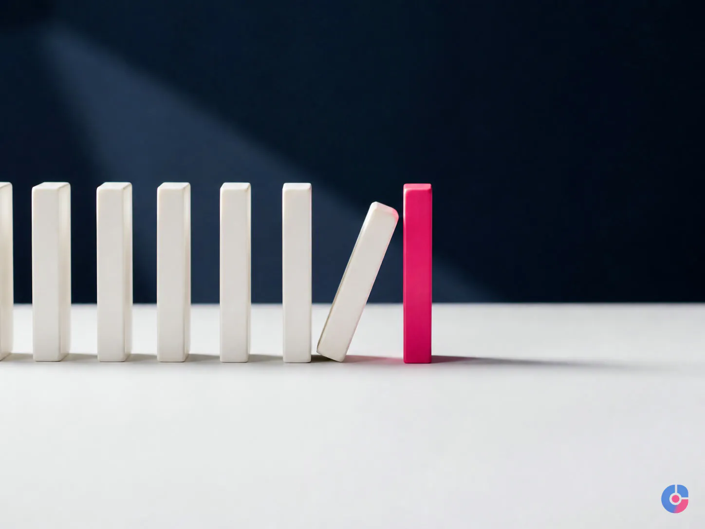 Abstract markers showing a blocker raised in a report and answered the same day