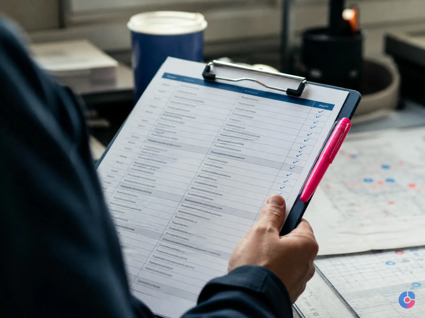 Clipboard checklist being ticked during pre-launch campaign quality assurance