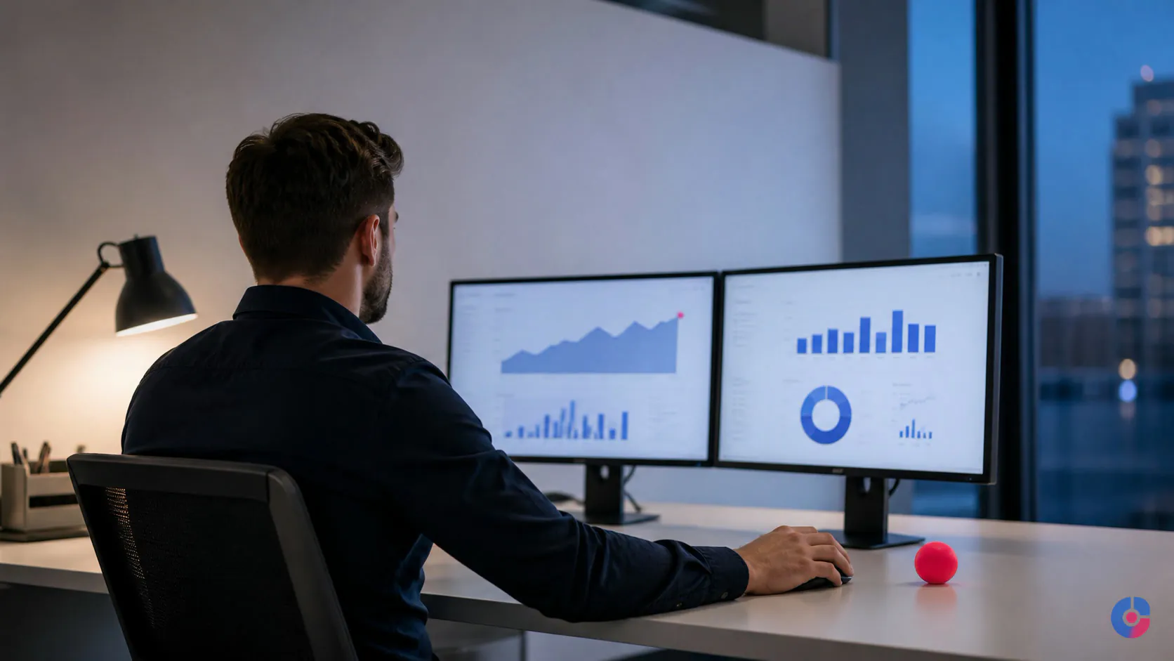 Sales operations specialist managing outbound cold email infrastructure at a desk