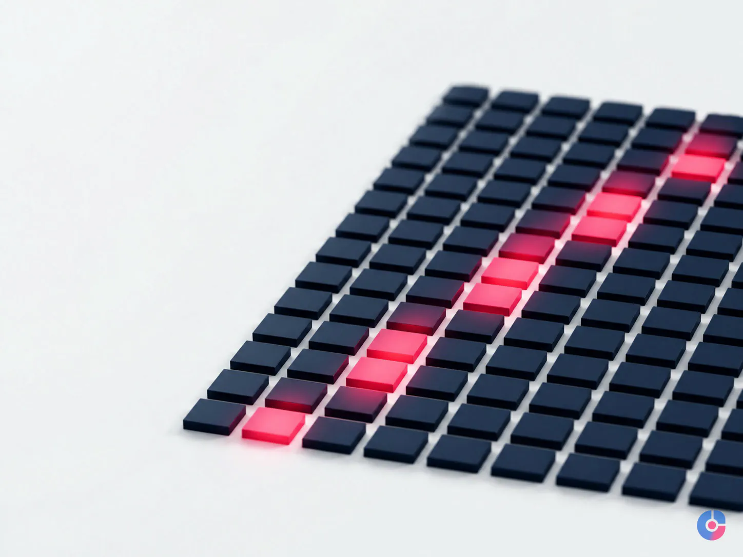 Abstract grid concept illustrating CRM data accuracy checks across customer records