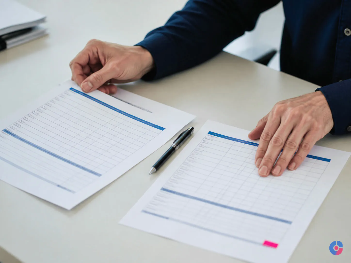 Reviewer running a sample audit to check data entry accuracy against source records