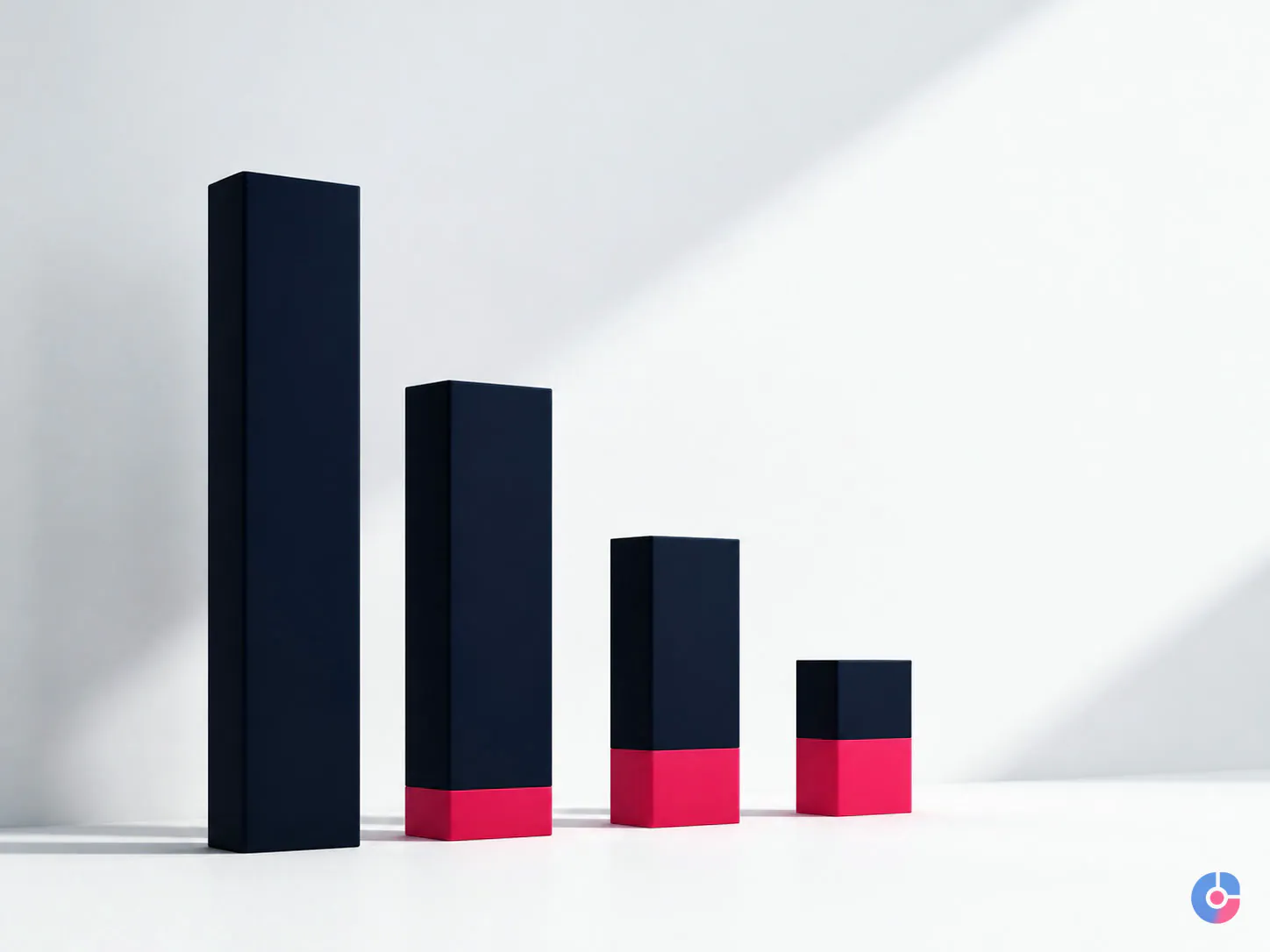 Abstract render of effort falling across the first four weeks of delegating to an assistant