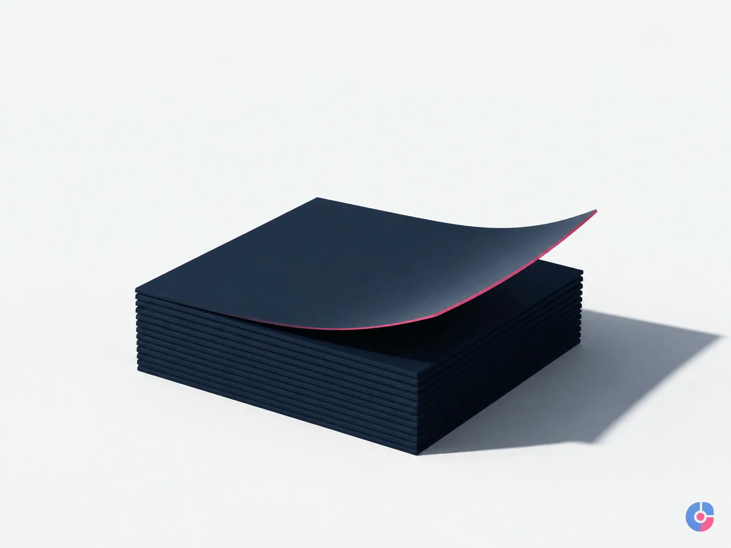 Abstract stacked sheets concept representing document version control