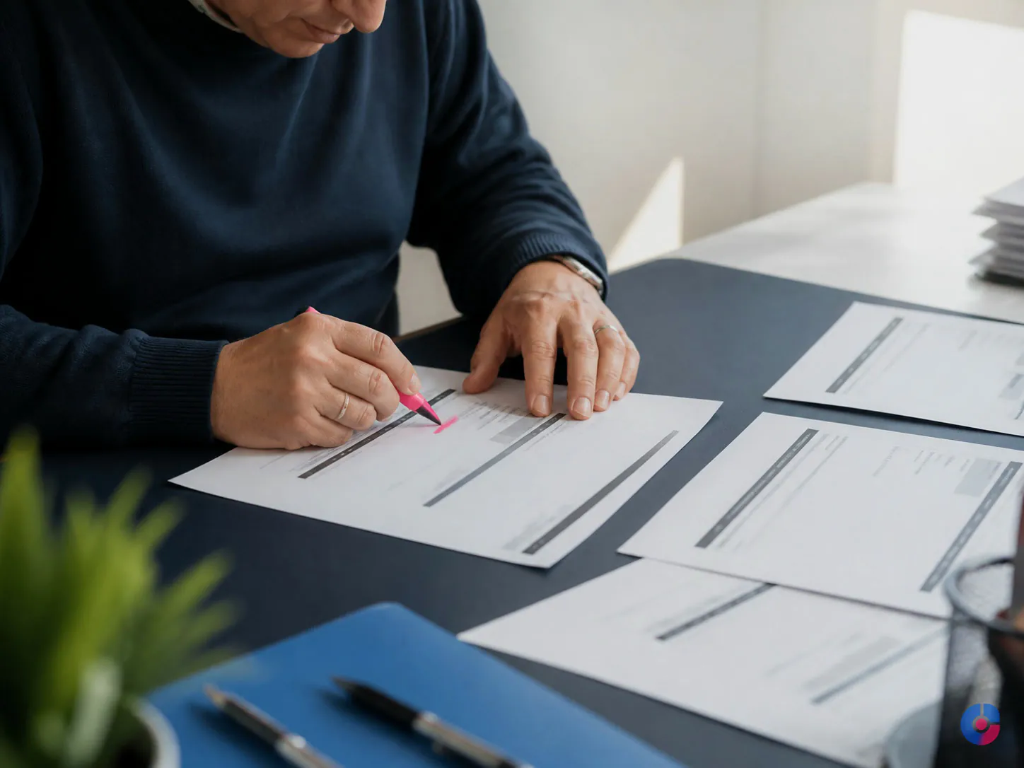 Support lead marking a sampled reply during a weekly email quality review