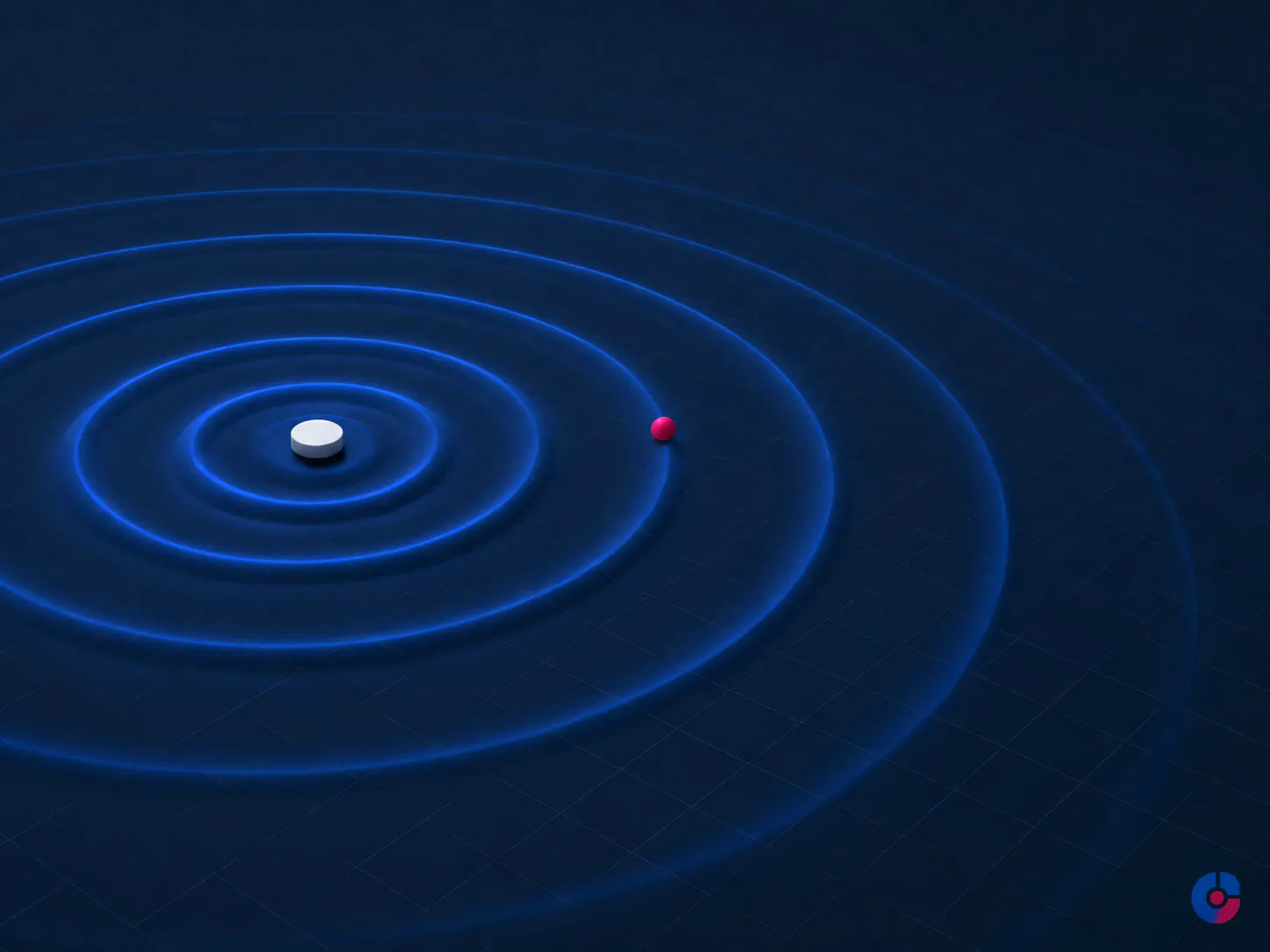 Abstract ripple render representing amplification and measurement of a guerrilla campaign