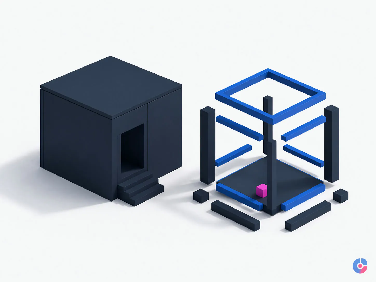 Isometric comparison of a hosted ecommerce platform against a self-hosted modular one