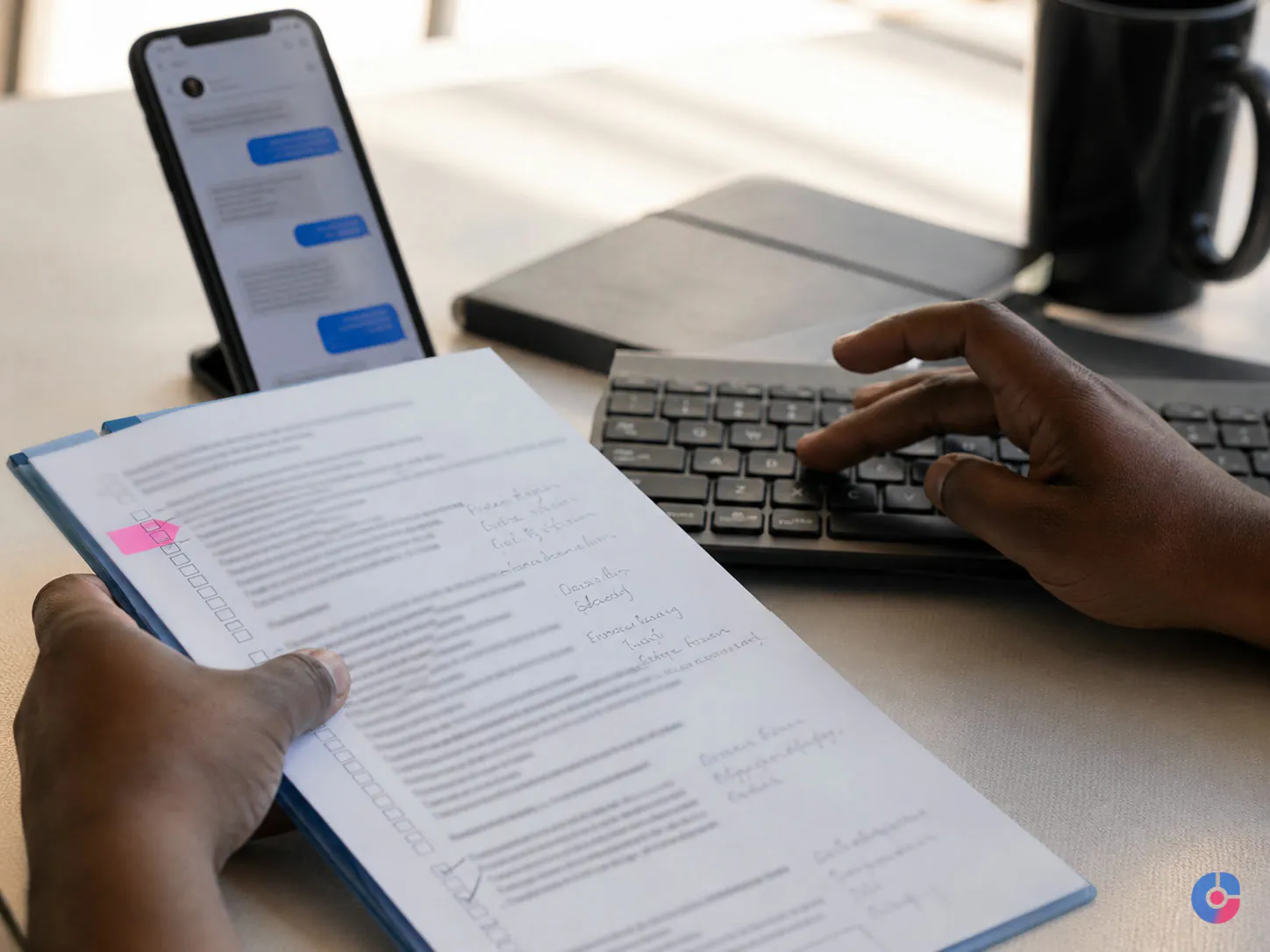 Hands working through an incident triage checklist while contacting vendor support