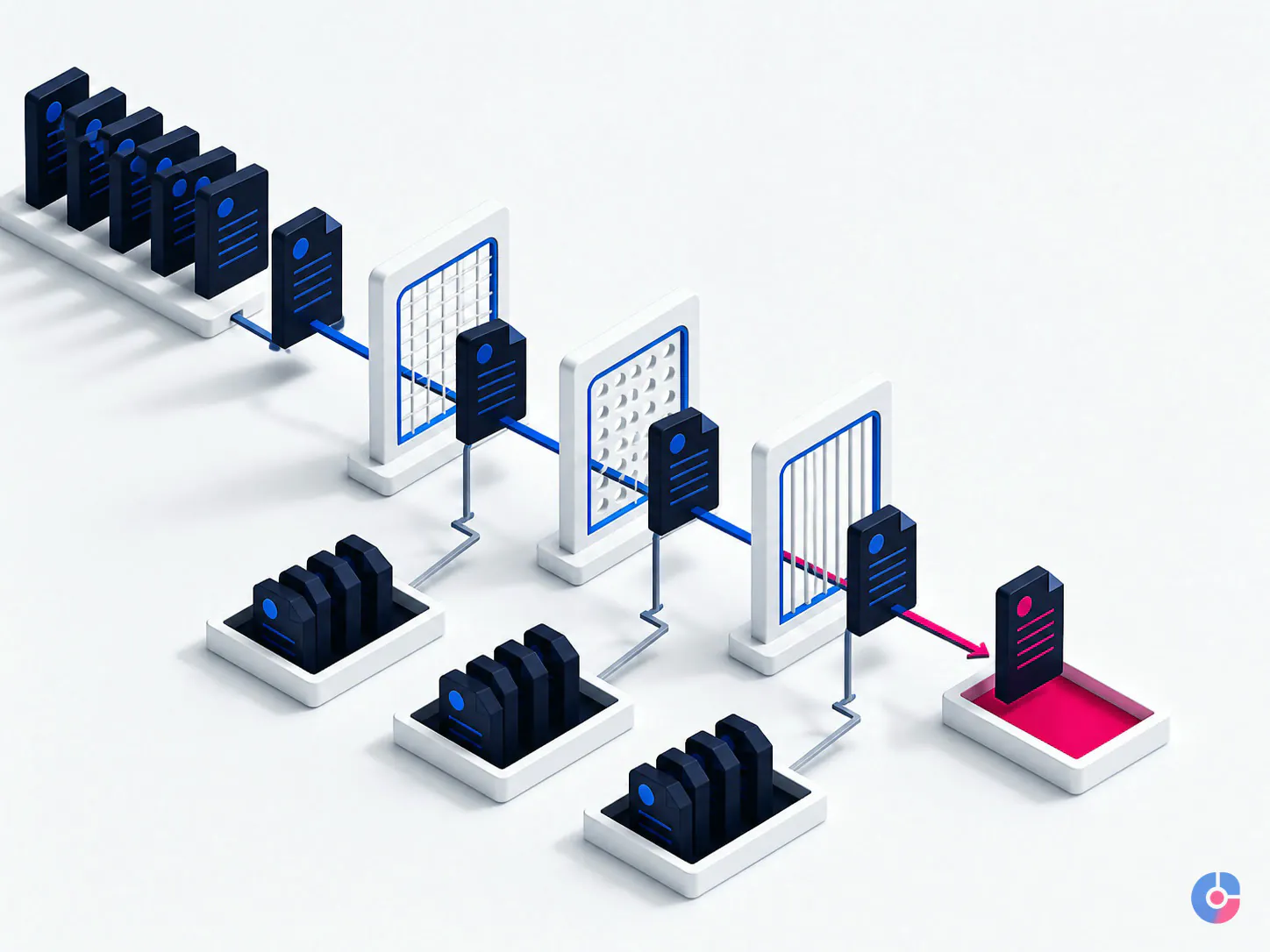 Isometric render of website errors filtered down to the few worth fixing
