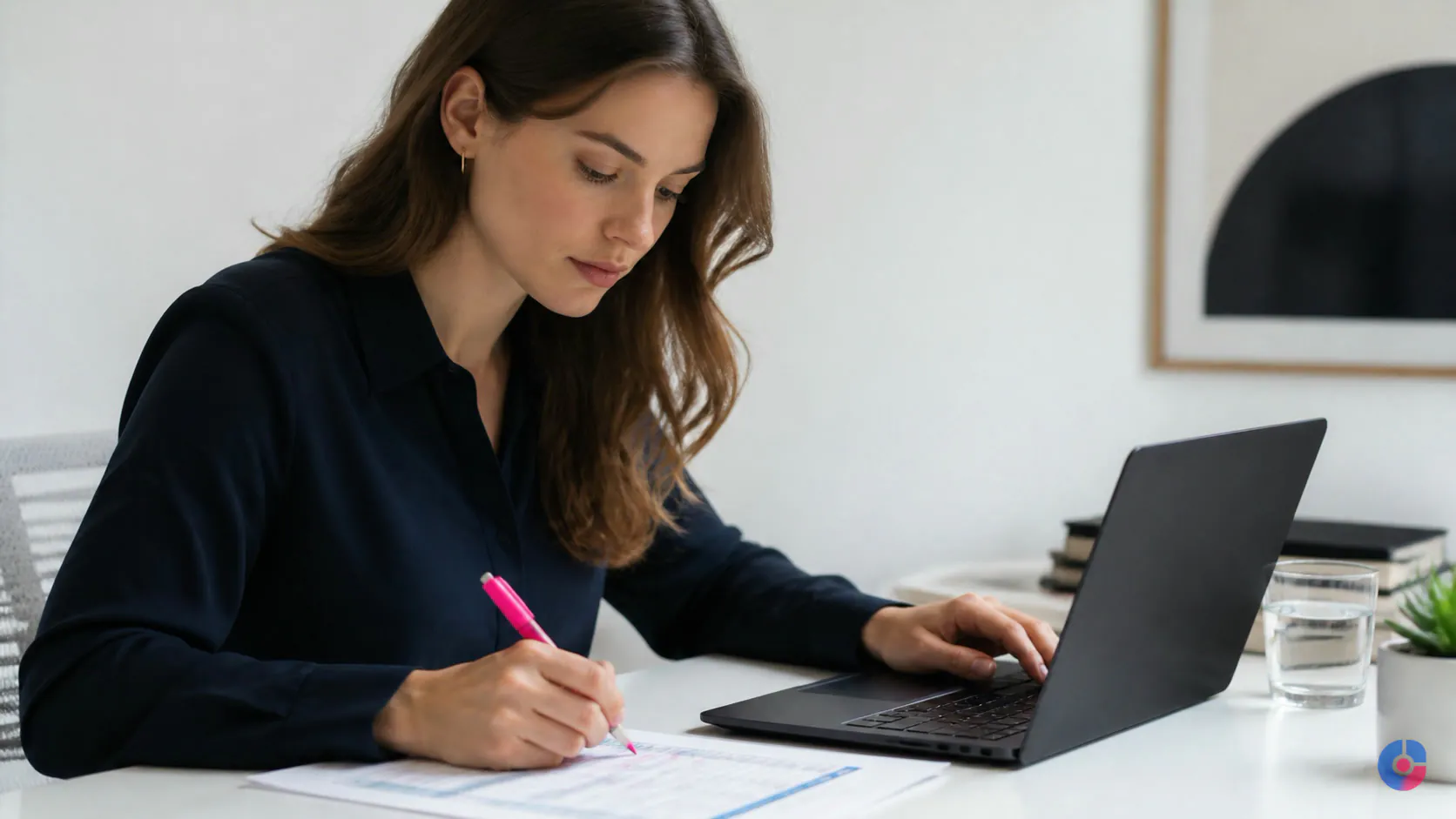 Assistant working through a target account list during LinkedIn lead generation