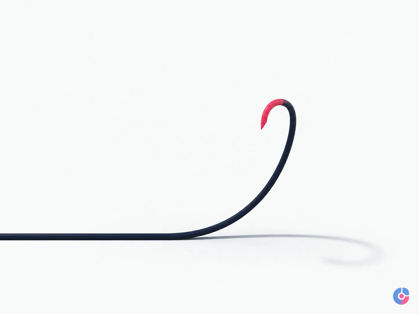 Minimal rising line concept representing the opening hook of a LinkedIn post