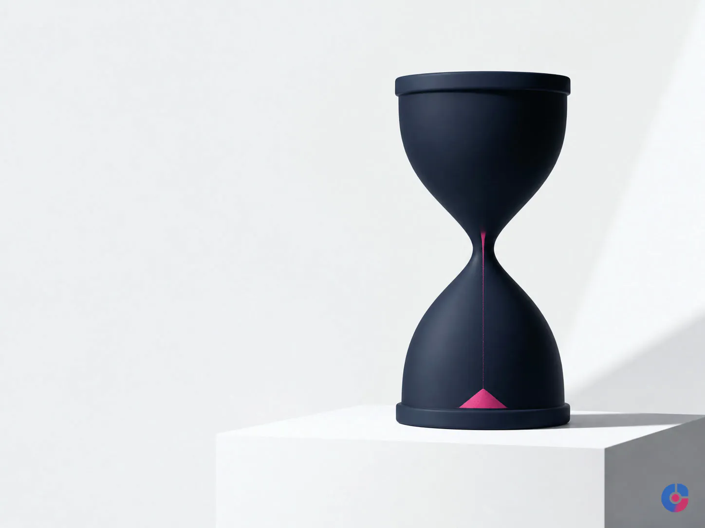 Hourglass concept representing first response time standards for live chat