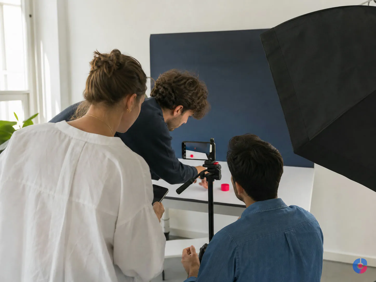 Small team filming product creative for Meta ad campaign testing