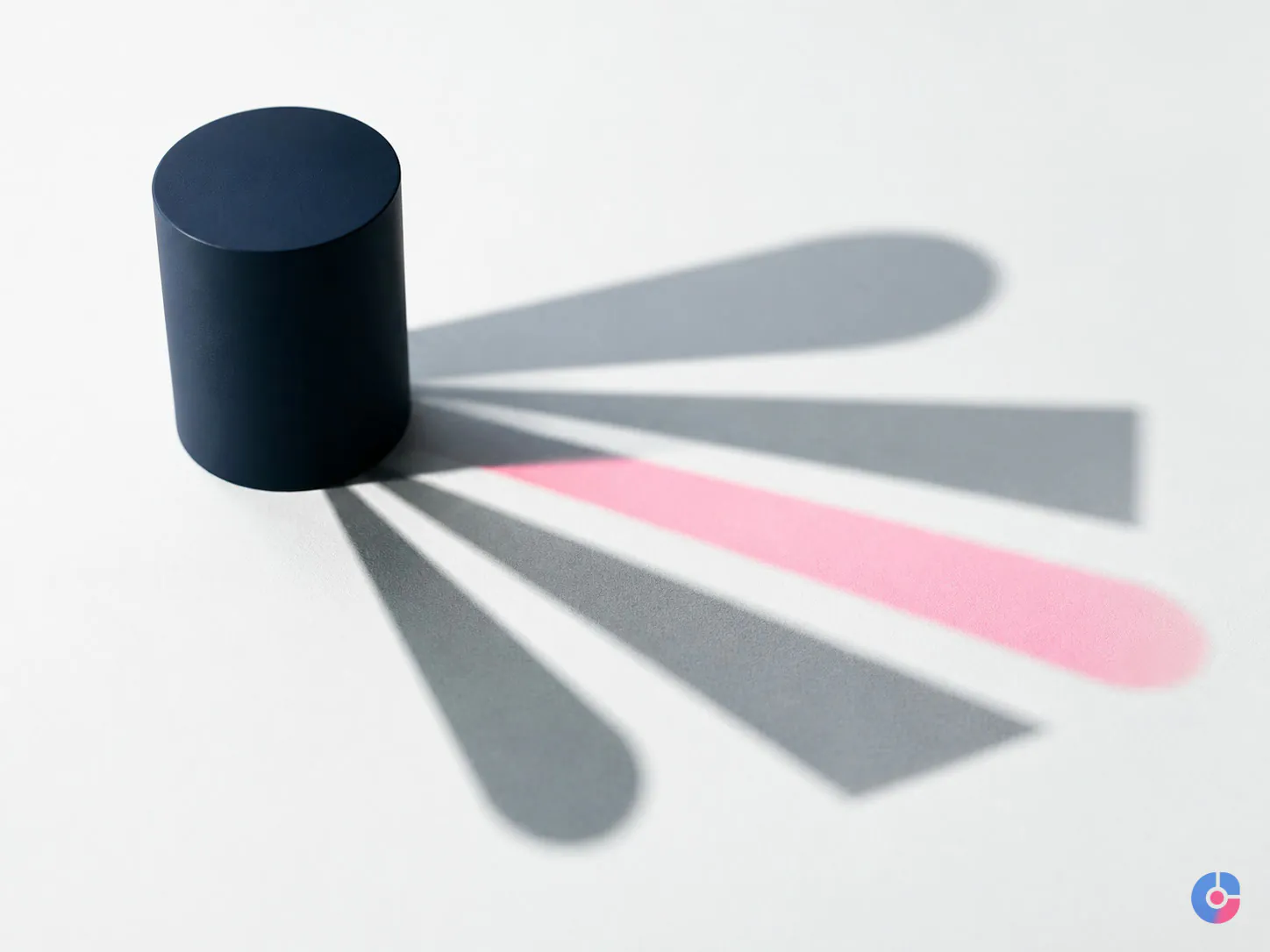 Abstract object casting several different shadows representing multi-channel content adaptation