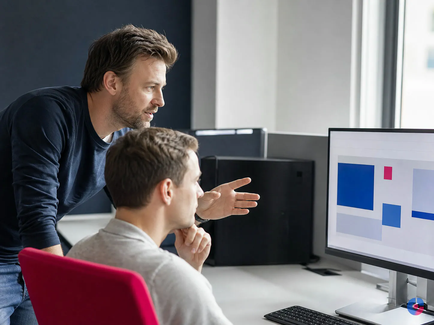 Support lead coaching an agent during a quality sampling review