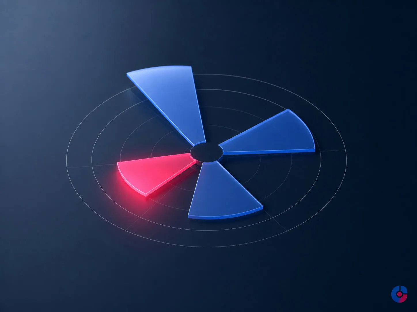 Abstract radial scorecard concept for comparing offshore staffing destinations
