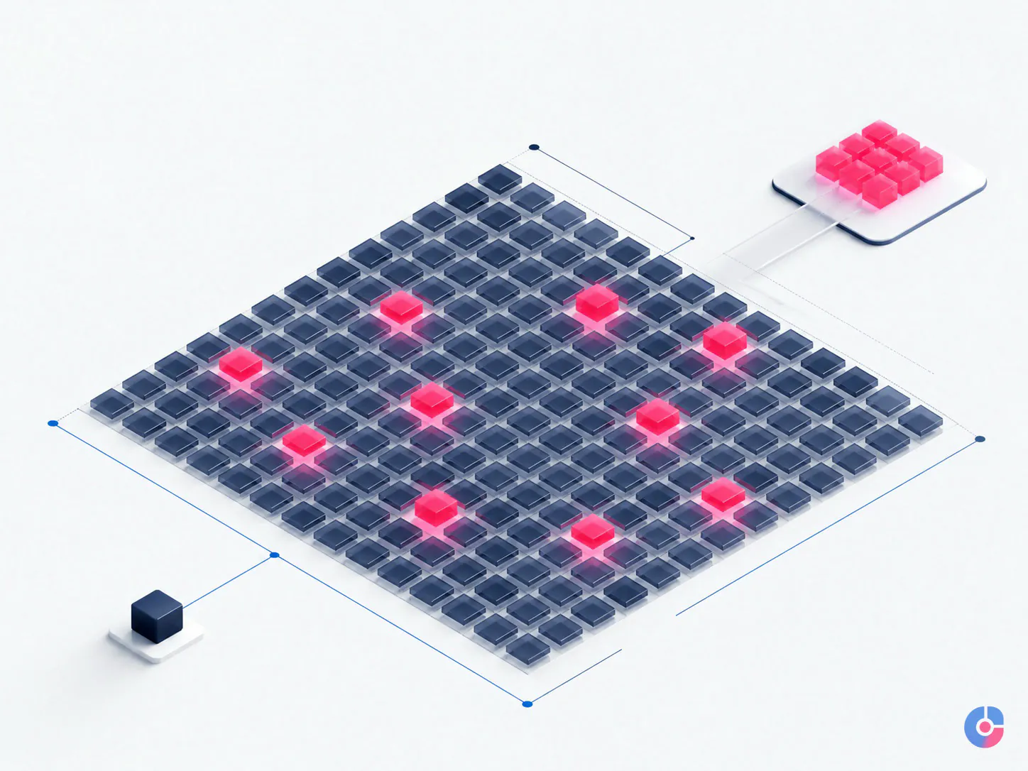 Isometric render of a research dataset sampled for independent verification