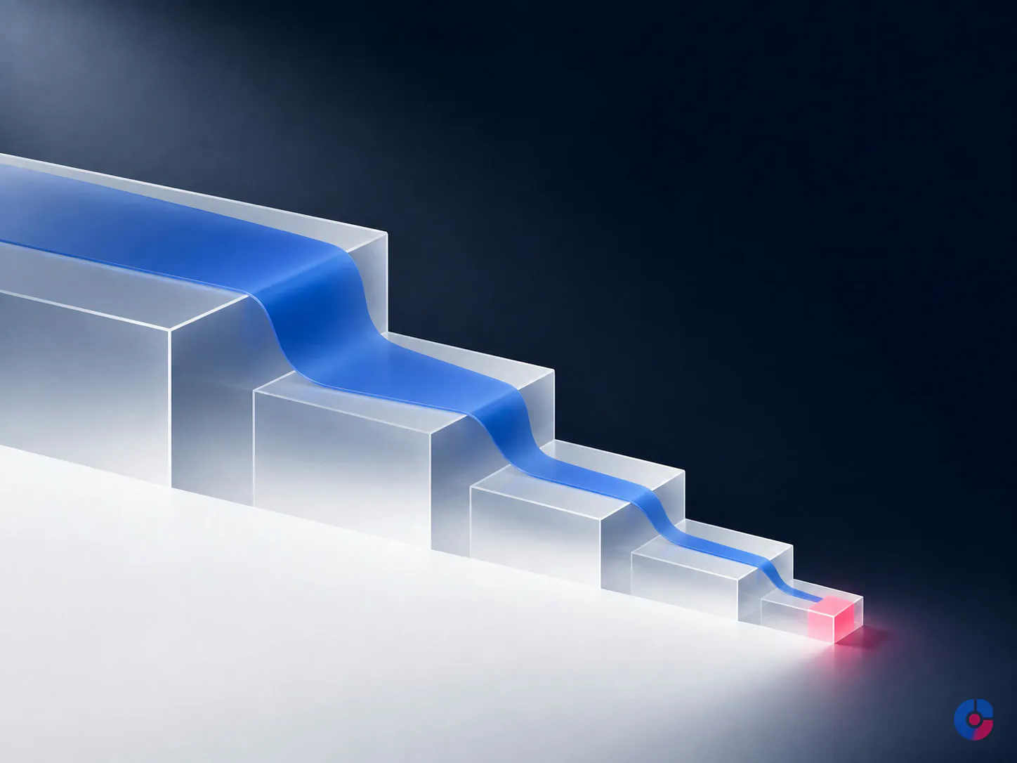 Abstract concept showing outbound calls narrowing into booked meetings