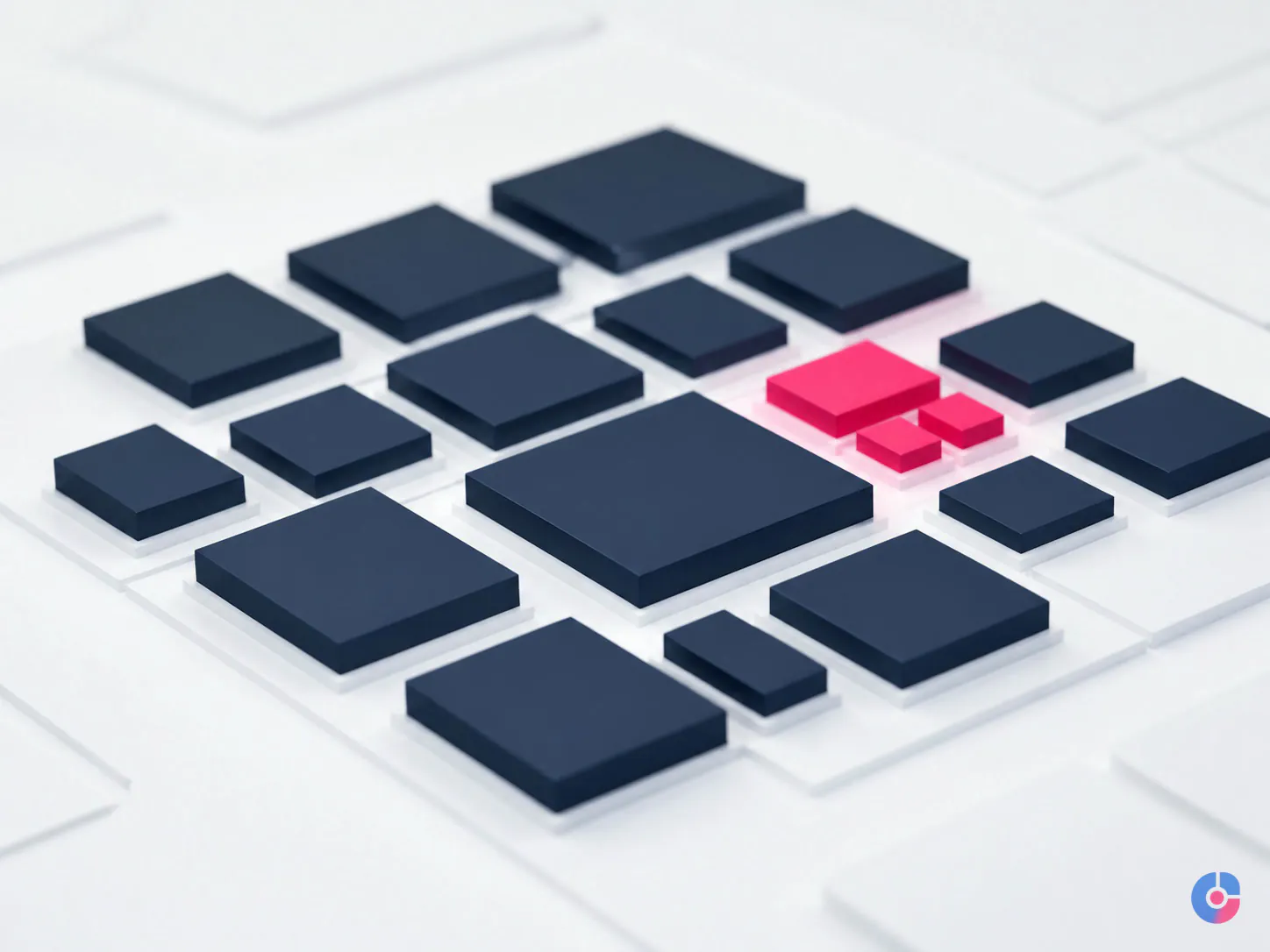 Abstract render of catalogue and variant complexity influencing an ecommerce platform choice