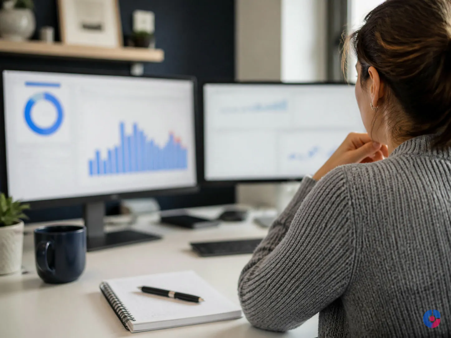 Remote assistant at a desk handling lead follow up for a real estate agent