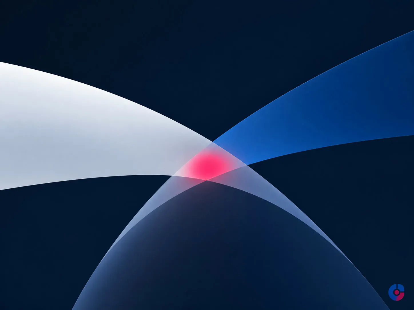 Abstract bands showing the overlapping working window shared by distributed team members