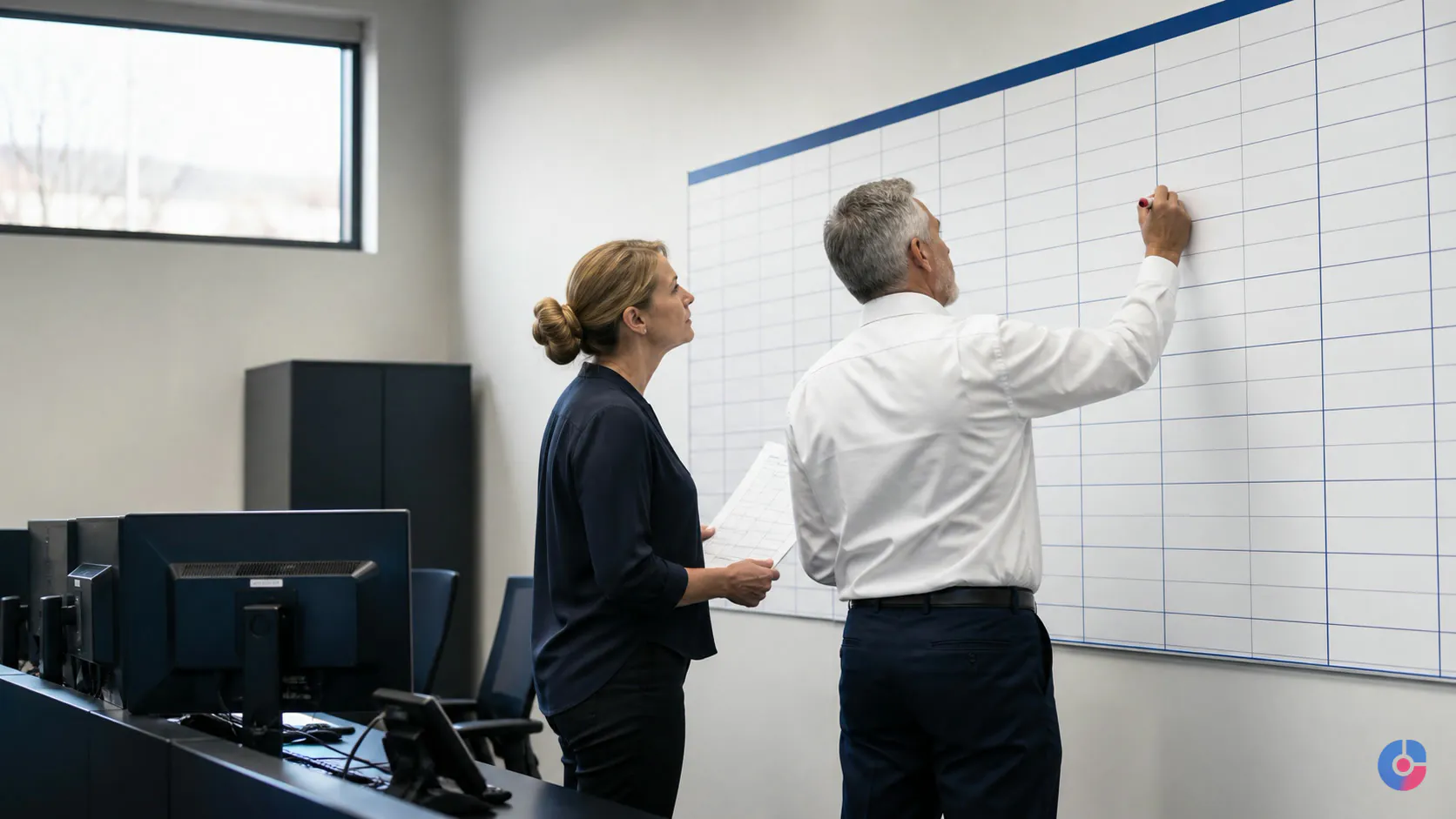 Operations managers planning shift coverage for a distributed remote workforce