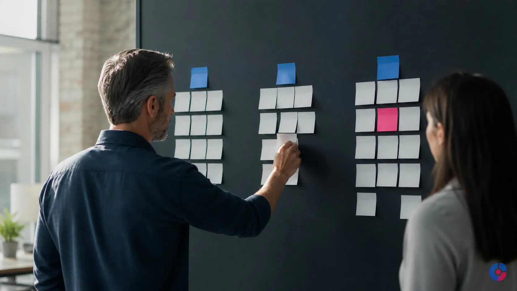 Operations manager sorting repetitive tasks into eliminate automate and delegate groups