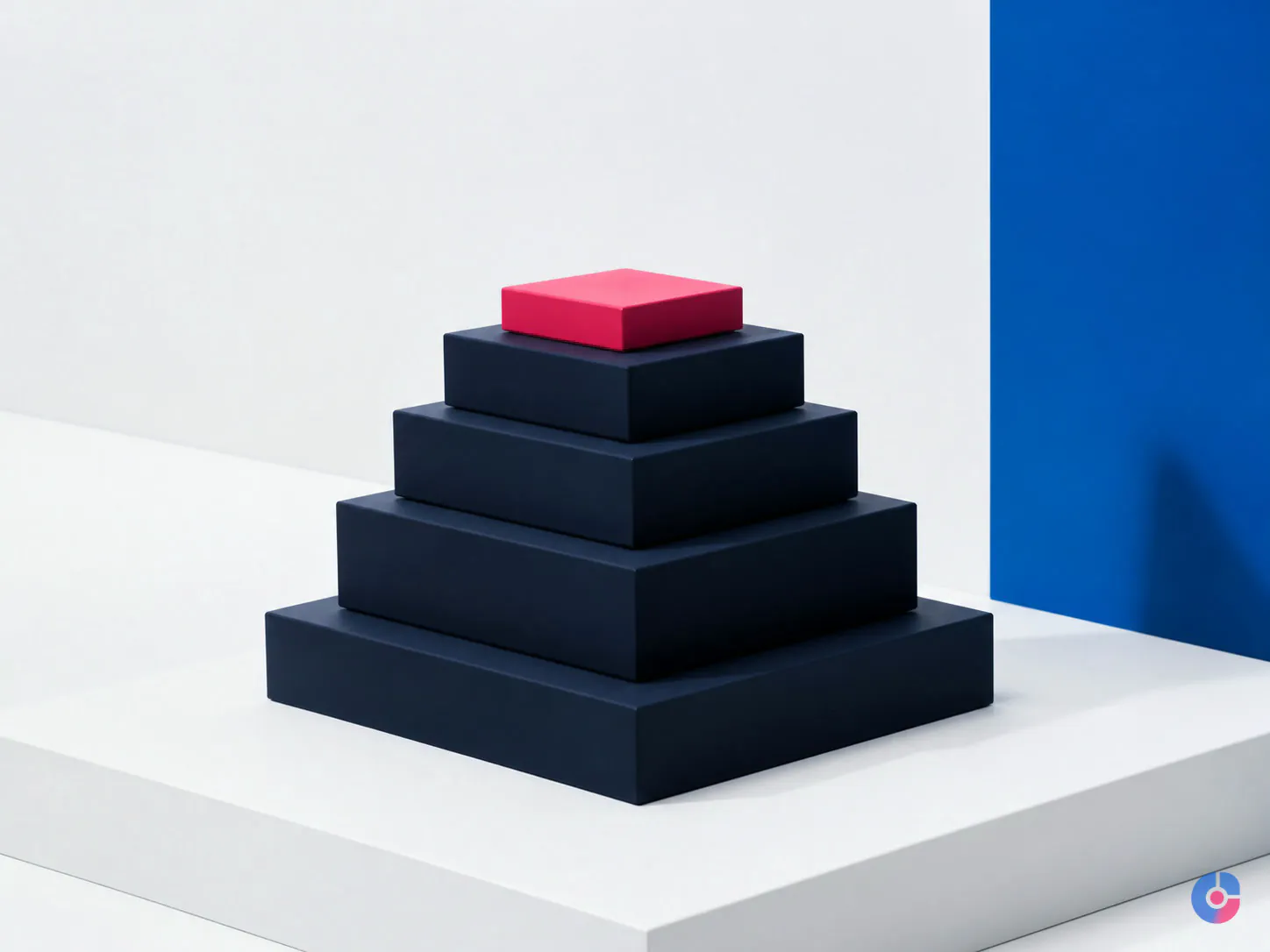 Tiered stack concept representing a source hierarchy for market research quality