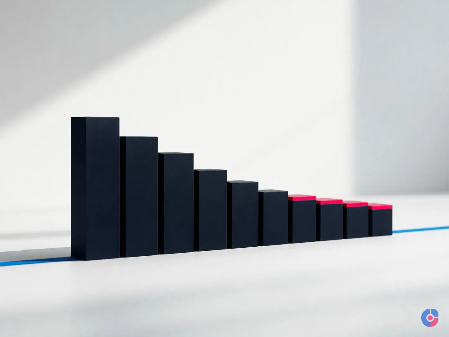 Abstract blocks levelling out to represent consistent customer service quality across a team
