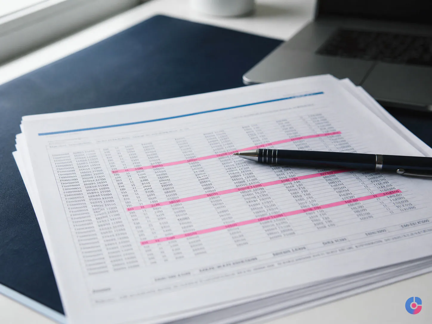 Printed data listing marked up while checking for spreadsheet errors and duplicates