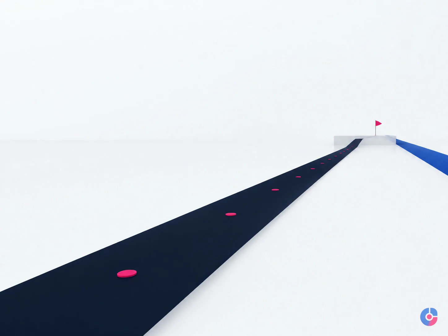 Abstract runway render representing the months of cash a startup has remaining