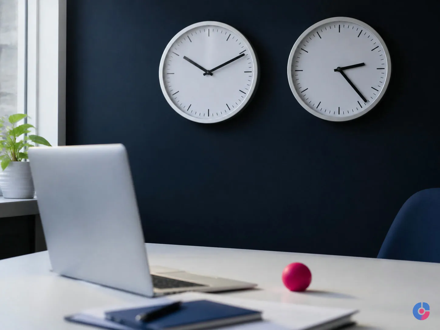 Two clocks on different hours representing time zone handling in a scheduling system
