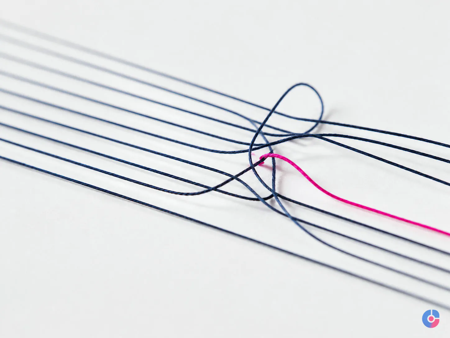 Abstract threads with one tangled section representing broken campaign tracking conventions