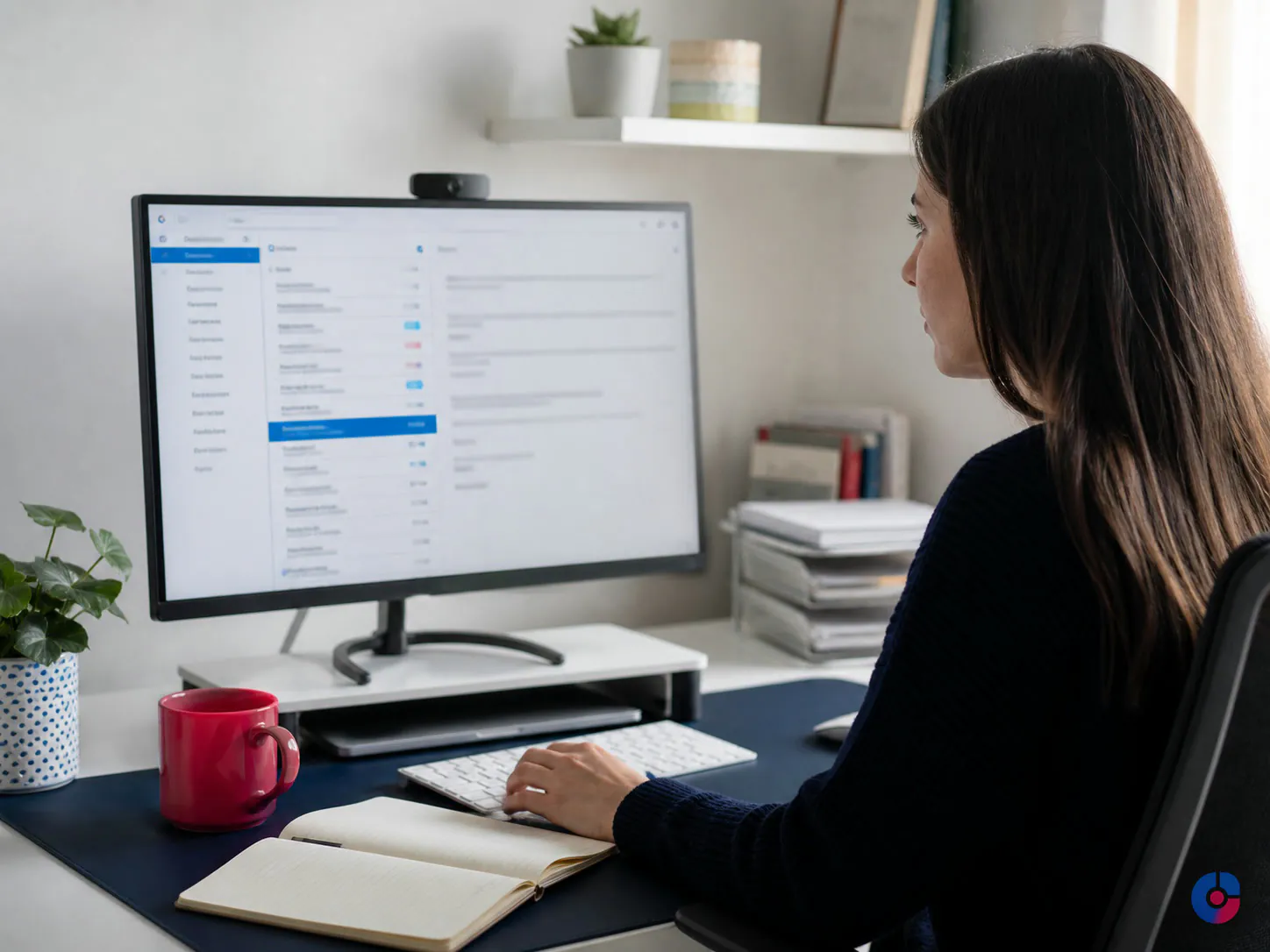 Virtual assistant working through an inbox queue on behalf of a business owner