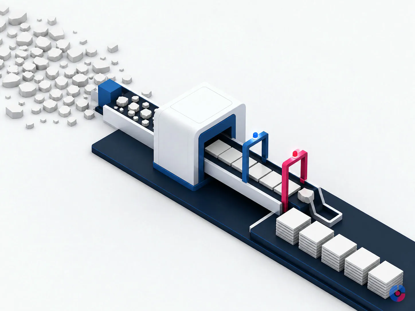 Isometric pipeline turning scattered fragments into validated uniform data records