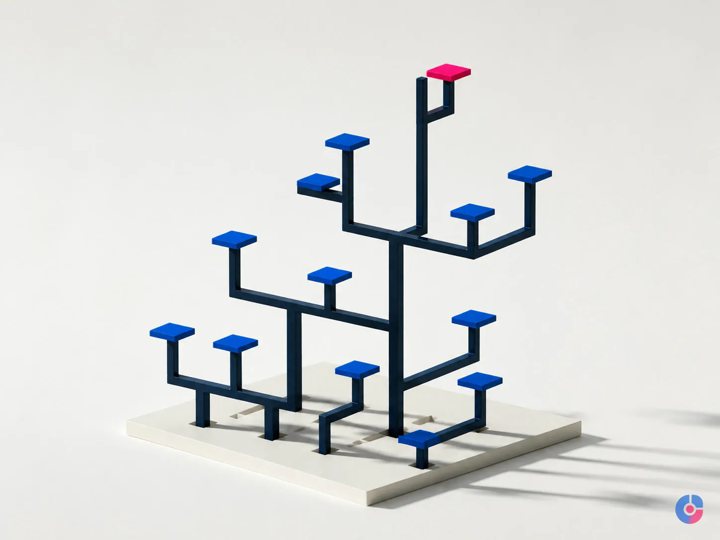 Branching lattice concept representing website architecture and internal structure