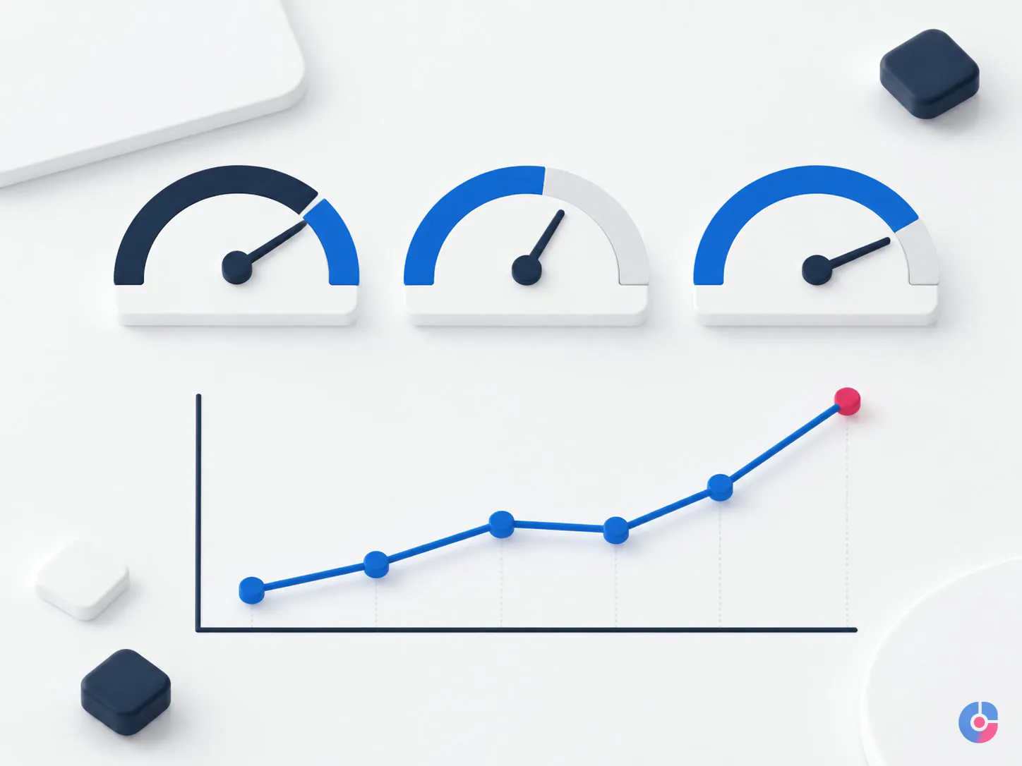 Abstract concept render of website performance and accessibility standards used to judge agencies
