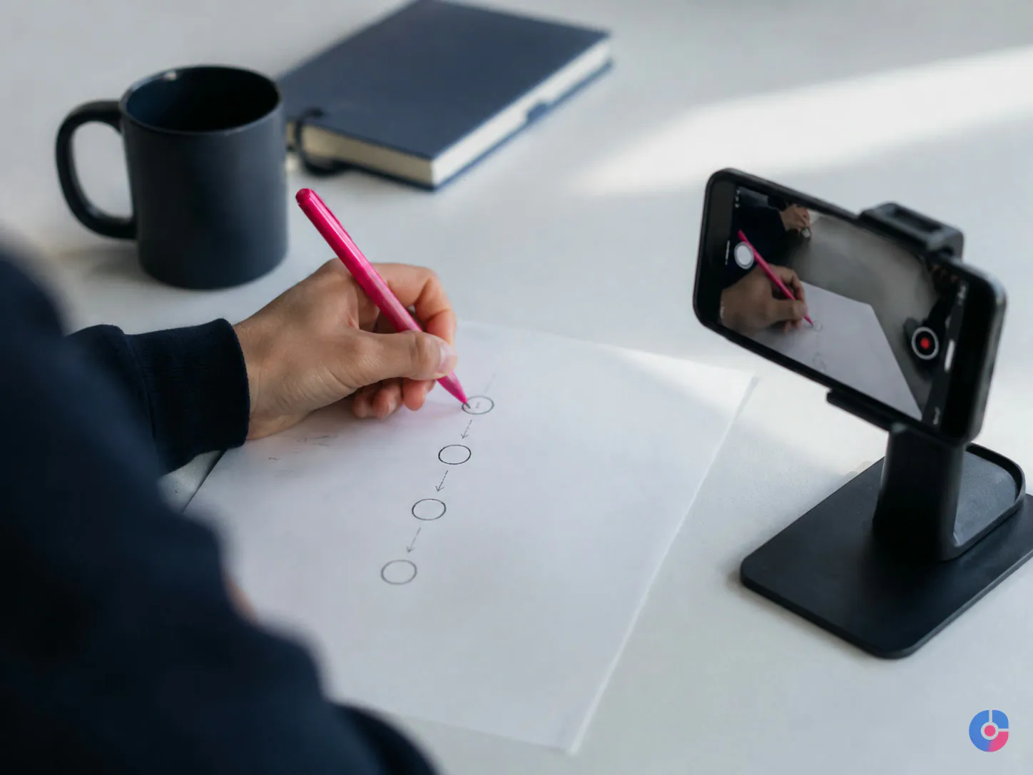 Hand writing a one-page process document before handing a task to a virtual assistant