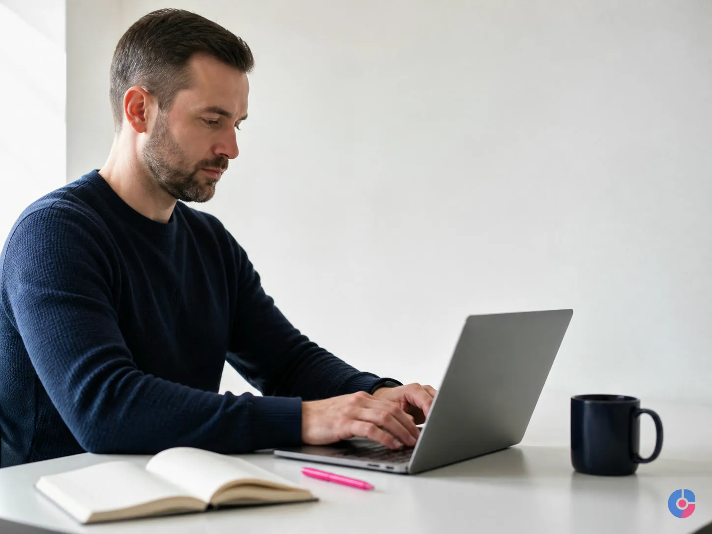 Manager writing a team update rather than calling another meeting across time zones